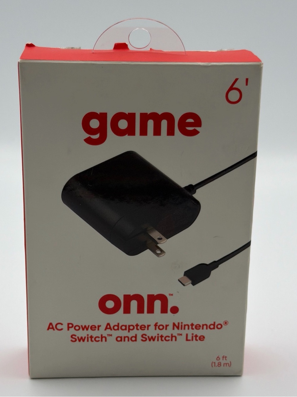 onn. Black AC Power Adapter for Nintendo Switch & Switch Lite - 6ft